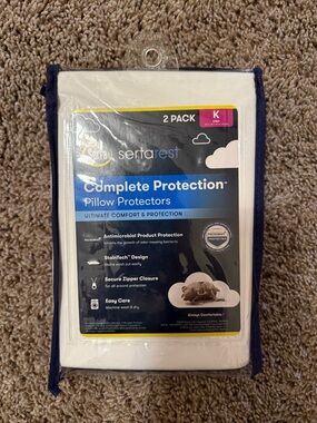 Serta Rest 2 Pack King Pillow Case Protectors